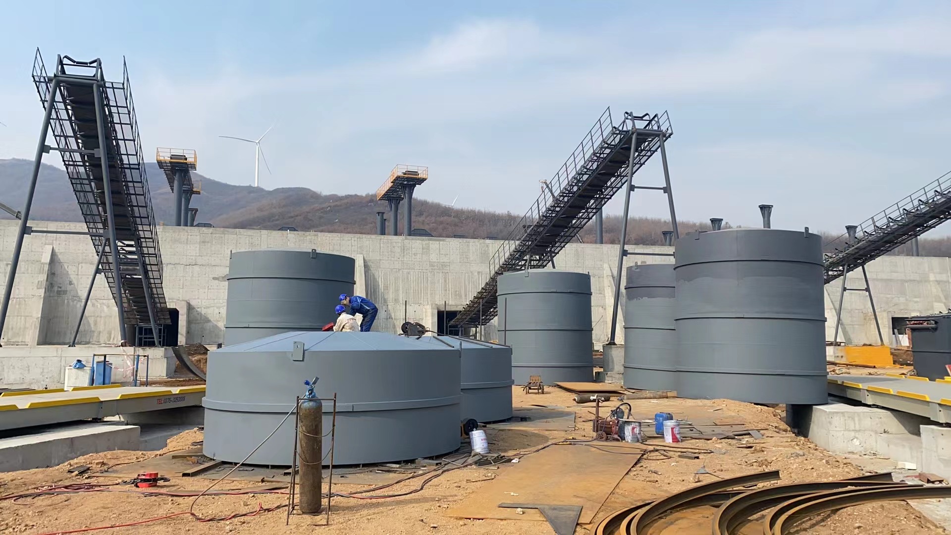 苏州骨料钢板仓河南项目大型骨料仓生产线进度